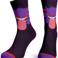 Pokemon Gengar Lick Crew Socks