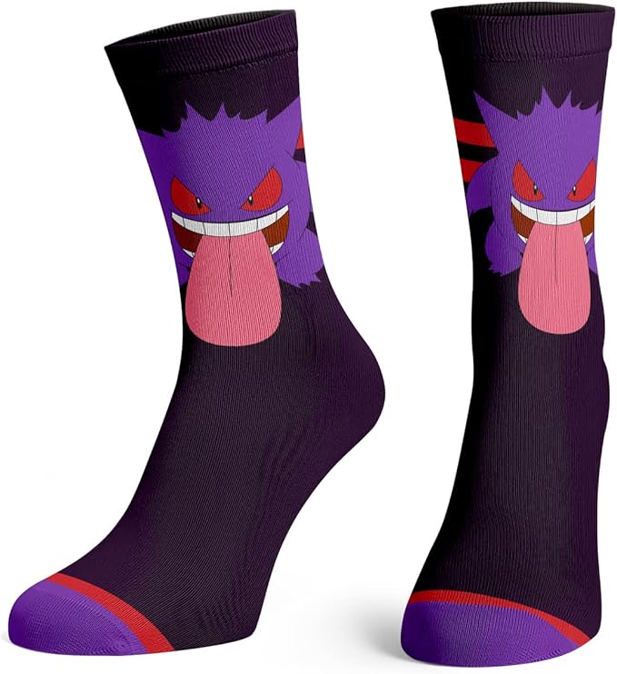 Pokemon Gengar Lick Crew Socks