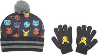 Pokémon Gen 1 Characters Kids Pom Beanie & Gloves Set

