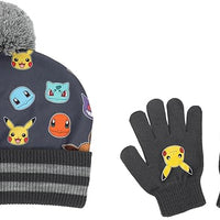 Pokémon Gen 1 Characters Kids Pom Beanie & Gloves Set