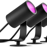Philips Hue White & Colour Ambiance Lily Outdoor Spot Base kit, black