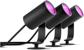 Philips Hue White & Colour Ambiance Lily Outdoor Spot Base kit, black