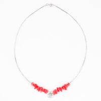 Hello Kitty Coral Pink Stone Necklace
