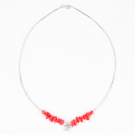 Hello Kitty Coral Pink Stone Necklace