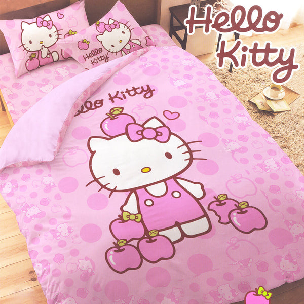 Hello Kitty 3 Piece Single Bedding Set: Apples