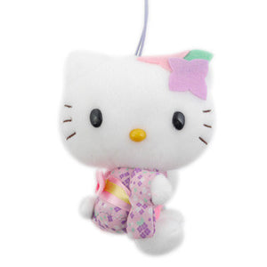 Hello Kitty Plush: Flowers/Purple With Yellow Sash